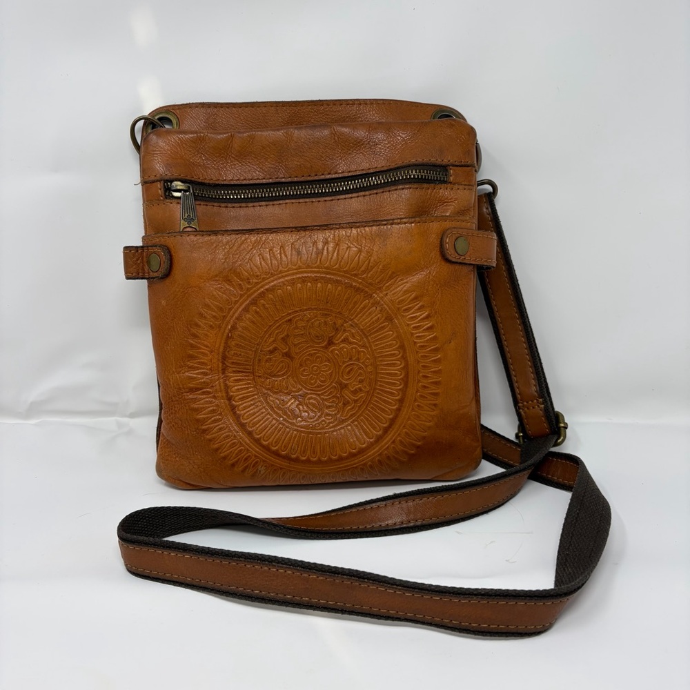 Patricia Nash Brown Leather Crossbody Bag